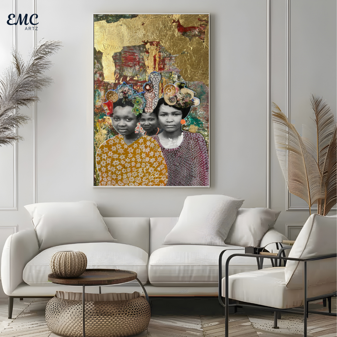 Vintage Earth Tones Abstract Paint