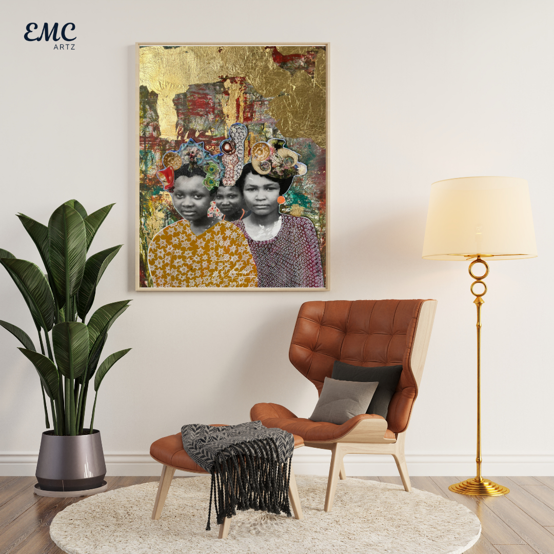 Vintage Earth Tones Abstract Paint